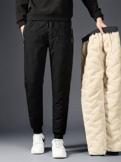 Men's Padded Cotton Trousers With Cashmere