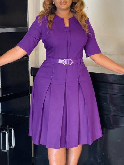 Fashion Elegant Graceful Solid Color Dress