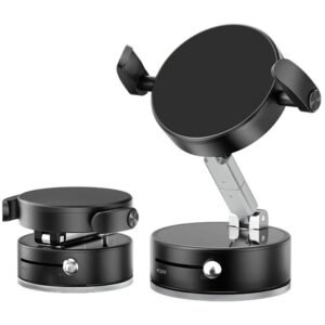 Upgraded Wireless Magnetic 360 Degree Rotating Adjustable Folding Car Phone Holder Strong Suction Power Is Suitable For Magsafe And All Smartphones