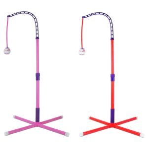 1Set 3 In 1 Baseball Toy Set For 3 To 5Years Old Kids And Toddlers Includes Tee Ball Stand Hanging Tee Automatic Ball Launcher With Adjustable Height For Indoor Outdoor Play Perfect Gift