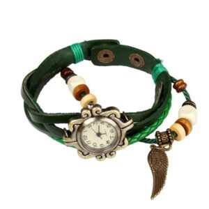 Beautiful Bohemian Style Retro Handmade Leather Angel Wing Women's Watches