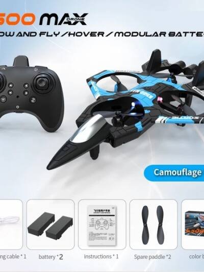 A Set Of Four-rotor Drone Fighter Jets, Equipped With A Remote Control, Featuring One-key Takeoff/landing, 360° Flipping And Hovering, And Speed Switching Functions, Suitable As A Gift.