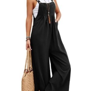 Women's Solid Color Casual Suspender Trousers