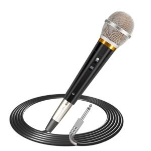 1Pc  Handheld Dynamic Microphone Wired XLR Microphone With On Off Button 13ft Detachable XLR Cable Professional Studio Live Performance Cardioid Mic For For Karaoke Vocals Podcasting Recording