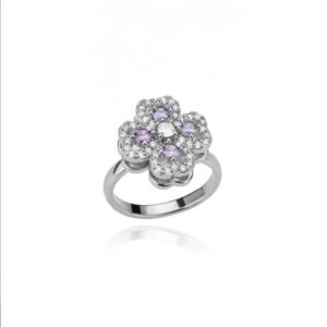 Rotate Rings For Women,Zircon Stainless Steel Open Adjustable Ring  Gift Jewelry