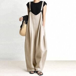 Japanese-style Rakuten Lazy Wide-leg Solid Color Overalls