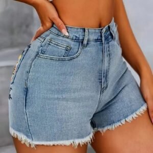 Women's High-Waist Embroidered Jeans Wide-Leg Full-Length Jeans With A Mystic Eye Embroidery Dark-Wash Denim For A Bohemian Look