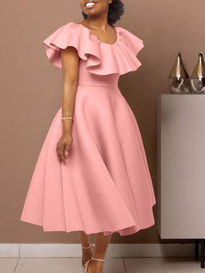 Elegant Ruffle Large Dress
