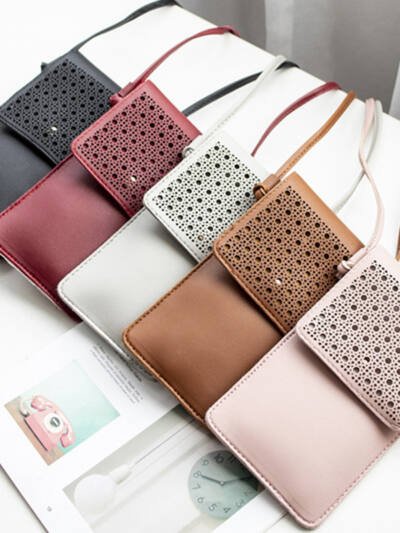 Cross Body Mobile Phone Bag Touching Screen Clear Window Mini Purse Cell Phone Bag Pouch DIN889