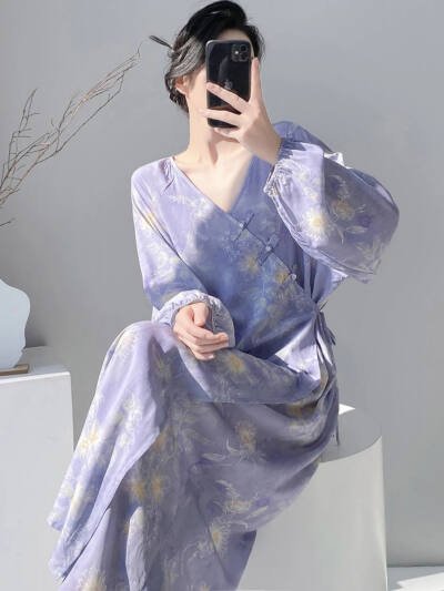 Womens Relaxed-fit Floral-print Simple And Comfortable Dress