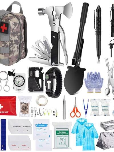 125Pcs Survival Kits Professional Emergency Survival Gear Tactical First Aid Kit Supplies For Outdoor Adventure Camping Hiking Hunting
