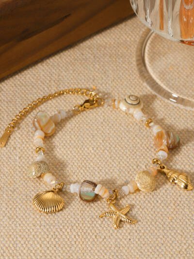 Stainless Steel Conch Starfish Shell Bracelet For Women