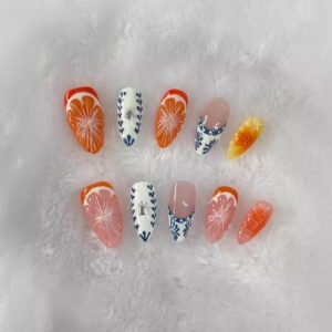 Hand-painted Three-dimensional Grapefruit High-grade Nail Dressing Hand-made