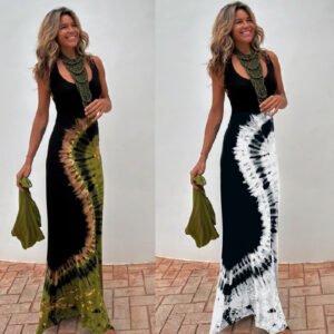 Summer Women's Printed Strapless Backless Cross Dress