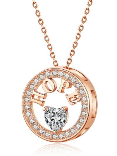 Emma Manor Necklace For Women 18k Gold Plated 925 Silver 5A Zirconia Diamond Hope Pendant Necklace