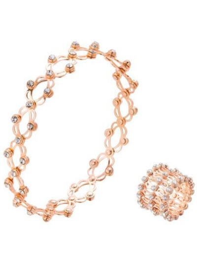 2in1 Stretching Can Foldable Ring, Adjustable Transforming Bracelet Ring Magic For Women And Men,Rose Gold Telescopic Ring,Silver Telescopic Ring