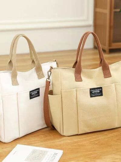 Large Capacity Shoulder Canvas Bag, Commuting Hand Bag
