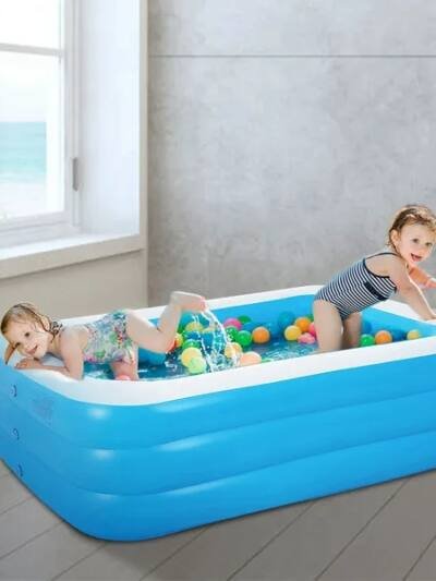 Inflatable Swimming Pools Family Swim Play Center Pool Blow Up Kiddie Pool For Family Inflatable Lounge Pool For Kids Baby Adult Inflatable Water Ball Pool
