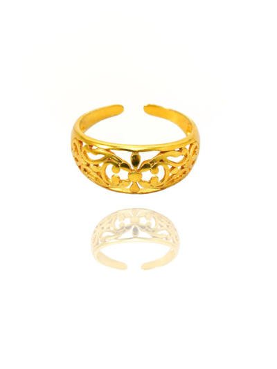 24k Gold Jewelry,Adjustable Flowers Ring Gold Sterling Jewelry For Women