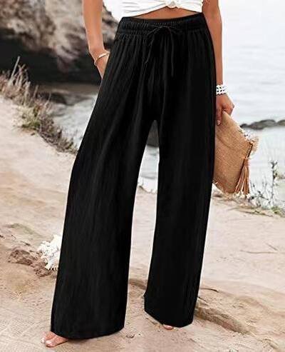 Women's Cotton And Linen Wide-leg Beach Pants Casual Pants