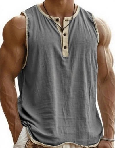 Men's Pure Cotton Sleeveless Fitness Casual Trendy Tank Top