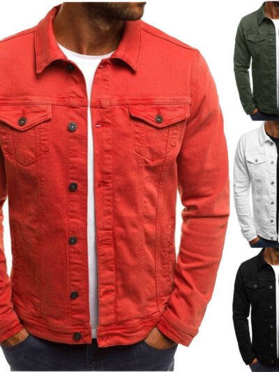Casual Men Jacket Denim Button Shirt