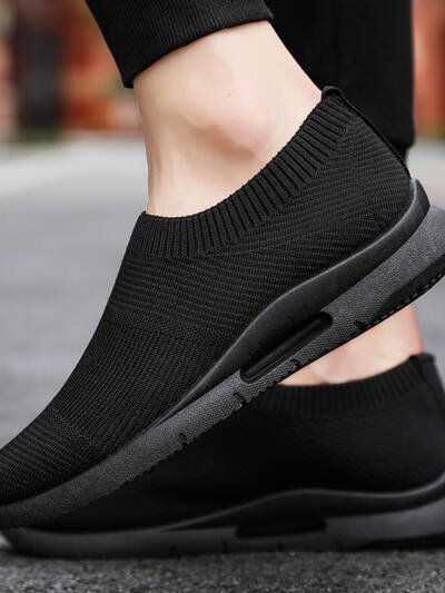 Flying Knit Sneakers Men's Mesh White Shoes Black Casual Sneakers