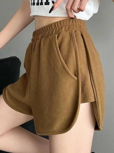 Waffle Sweatpants Shorts For Women