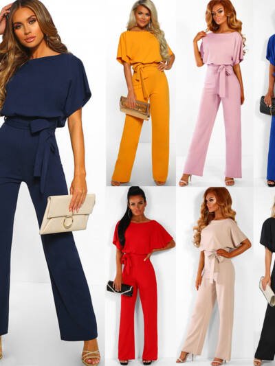 Body E Pagliaccetti Donne Della Tuta Manica Corta Tutina Clubwear Dritto Gamba Della Tuta delle Donne Con La Cinghia Della Tuta Body E Pagliaccetti