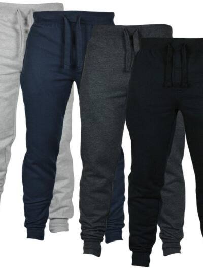 Men's Solid Color Drawstring Fleece Casual Pants