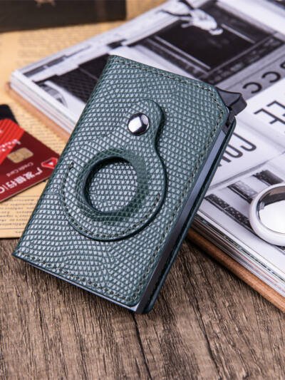 Rfid Card Holder Men Wallets Money Bag Male Black Short Purse Small Leather Slim Wallets Mini Wallets For Airtag Air Tag