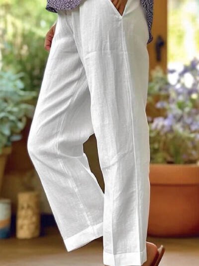 Women's Loose And Simple Solid Color Fashion Casual Pants Straight-leg Trousers