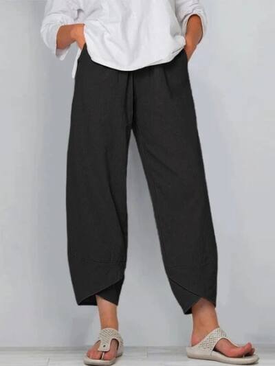 Wide Leg Pants Loose Casual Cotton Linen