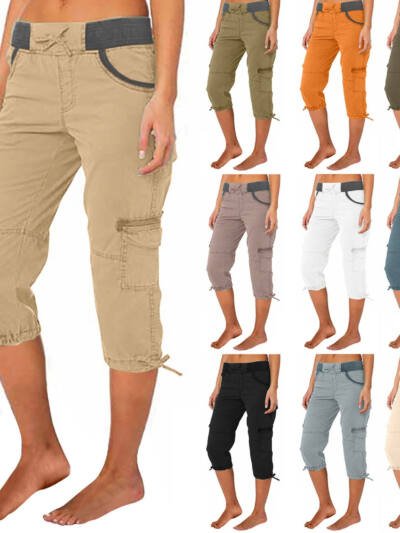 A-line Loose Wide-leg Adjustable Pants