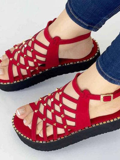 Thick Sole Rivet Summer Fashion Personality Roman Sandals