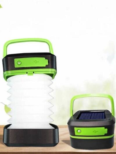 Solar Camping Lantern, Rechargeable, Foldable, Waterproof, 3 Mode LED Power Bank