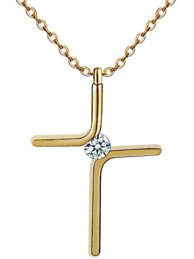 Cross Pendant New Simple Necklace Titanium Steel Plating