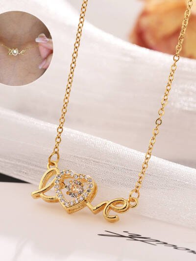 Valentines Day Gift New Titanium Steel Necklace Fashion New Love Smart Necklace Female Clavicle Chain Fashion Jewelry Woman