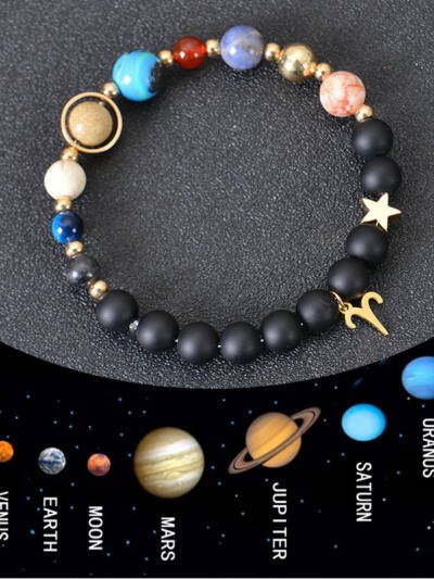 Eight Planets Twelve Constellations Bracelets Frosted Stone Beaded Bracelet