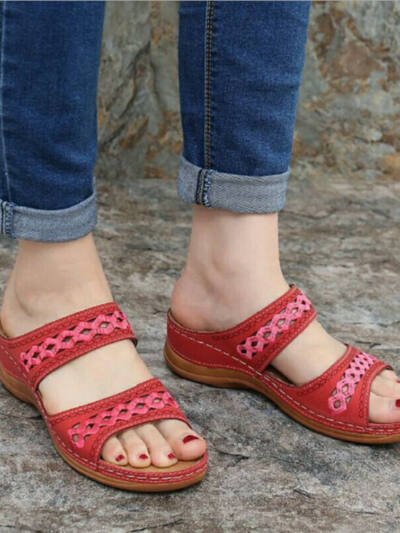 Thick Sole Retro Sewing Ethnic Style Casual Women's Slippers
