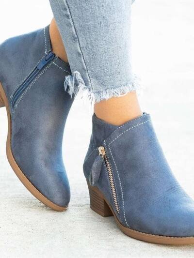 Winter Boots Suede Fashion Women's Shallow Mouth Pointed Nude Boots