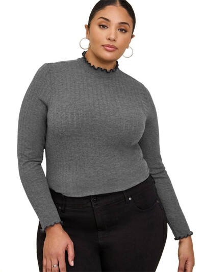 Women's Half-high Collar Long Sleeves T-shirt Slim Bottoming Shirt