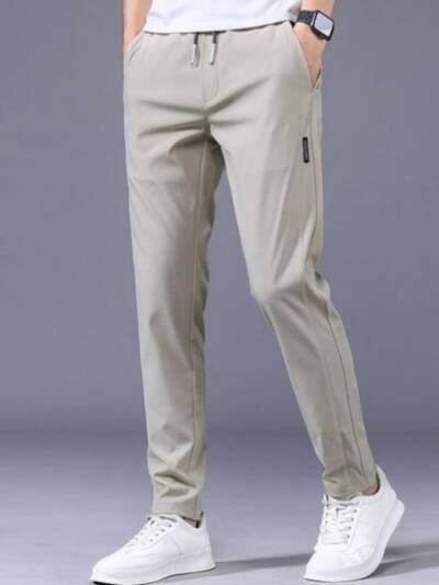 Drawstring Trousers Thin Casual Pants Korean Version Loose Straight Sweatpants Mens Clothing