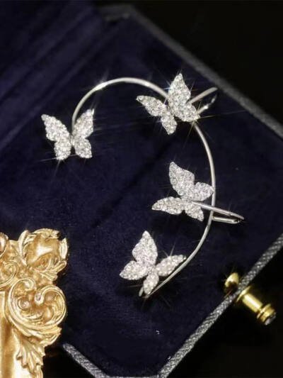Fashion Earring Butterfly Ear Clip And Ear Hook Jewelry