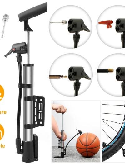 Mini Bike Portable Bicycle Tire Inflator Ball Air W Mount Frame For Mountain Road Bike