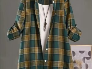 Plaid Shirt Women's Long Sleeve Casual Foreign Style Long Fashion Loose Shirt Jacket