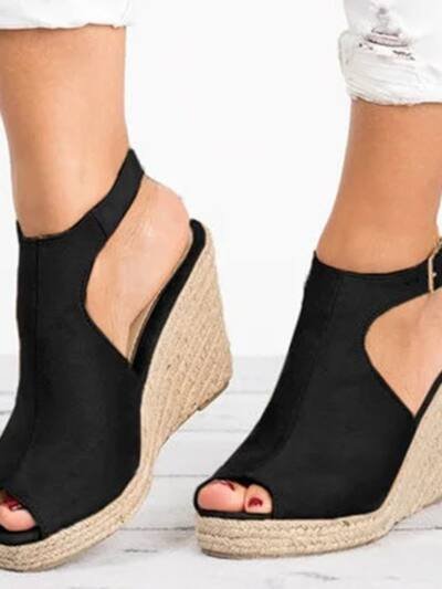Women's Wedge High Heel Fish Mouth Roman Sandals