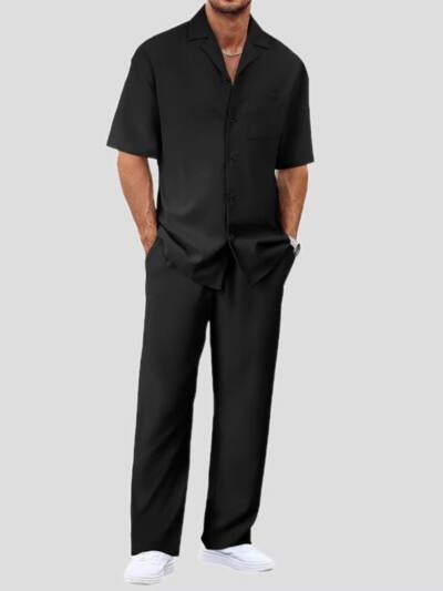 Fashionable Casual Loose Lapel Short-Sleeve Suit