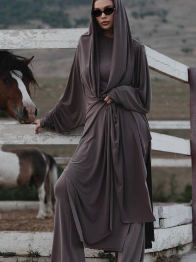 Solid Color Long Hooded Cardigan