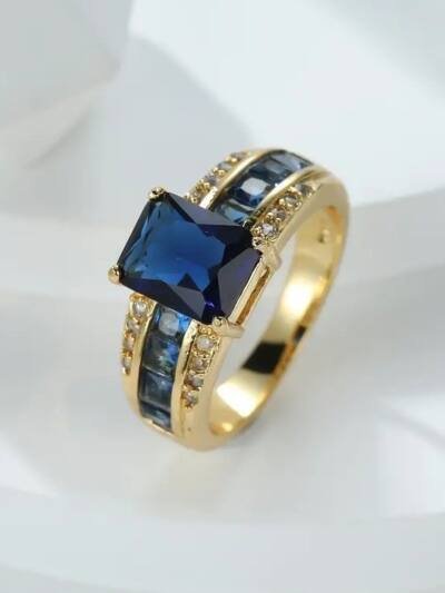 Retro Simple Blue Fashion Ring For Women